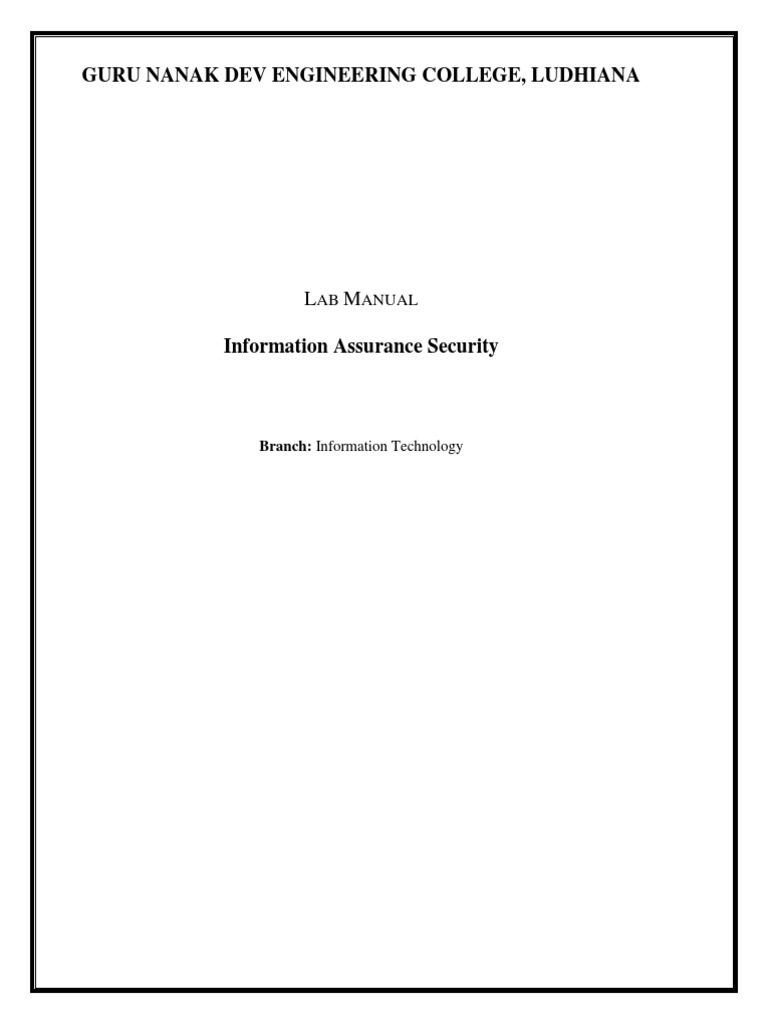 Information Assurance Lab Manual | PDF | Cryptography | Public Key ...