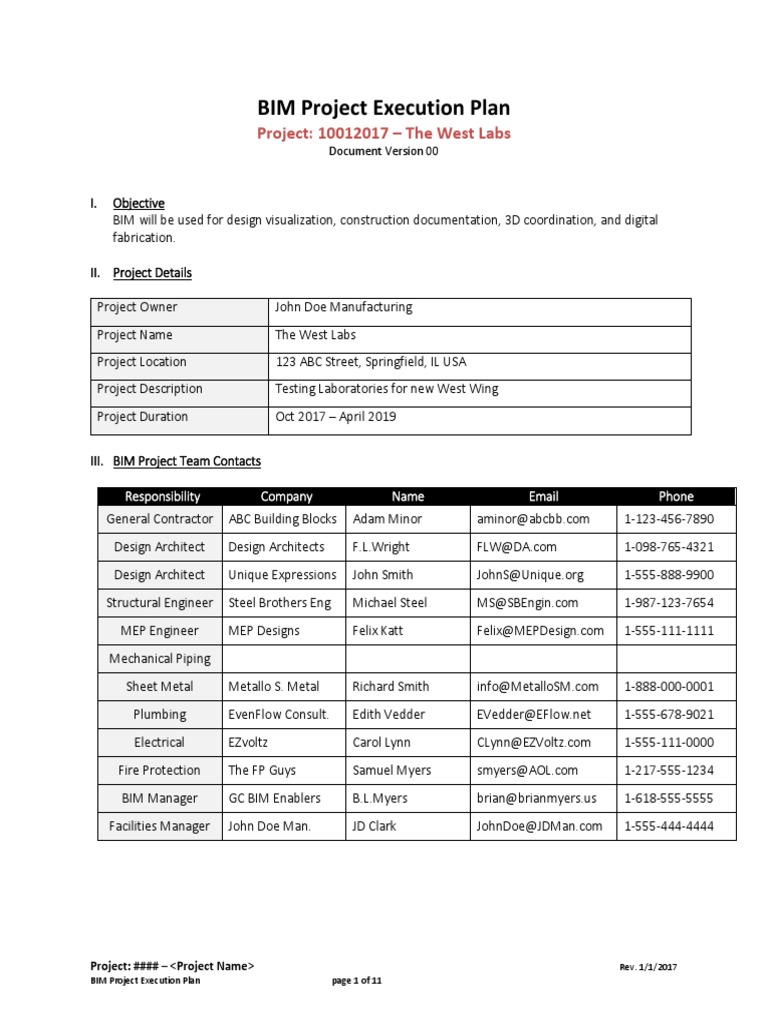 BIM Execution Plan Sample | PDF | Autodesk Revit | Building Information ...