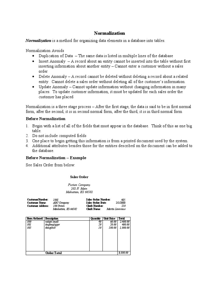Normalization | PDF