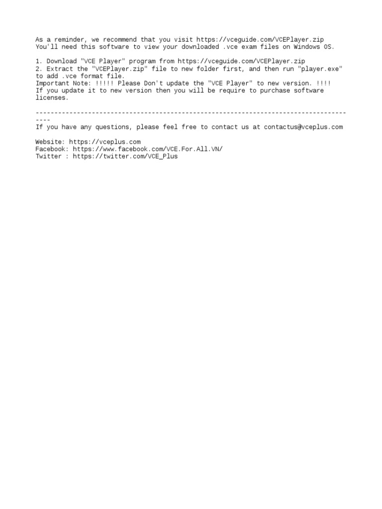 How To Install VCEplayer Software - Open VCE Files On | PDF