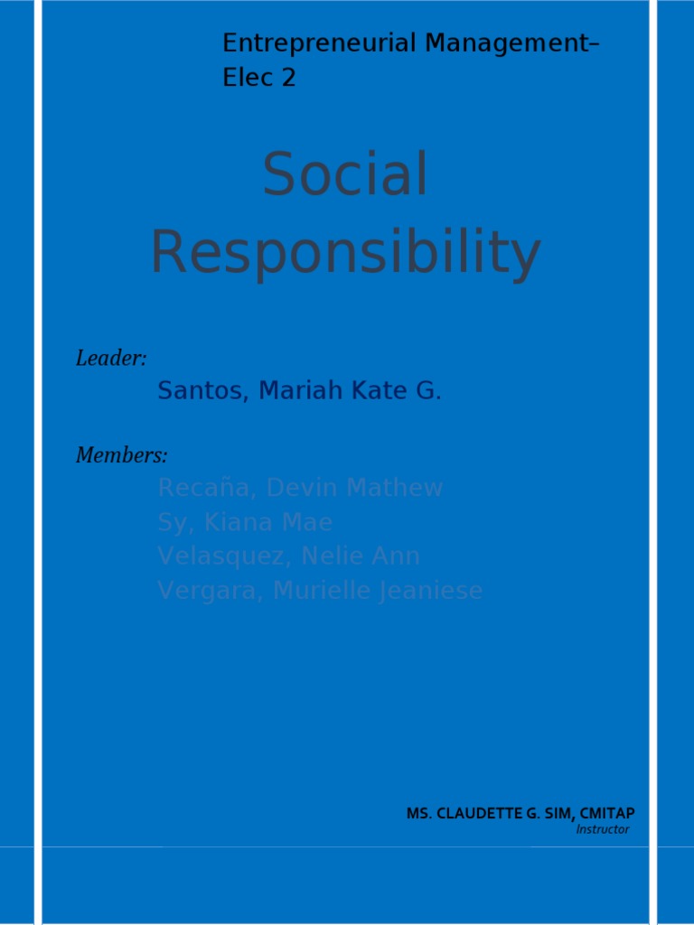 Social Responsblty Output | PDF | Capitalism | Entrepreneurship