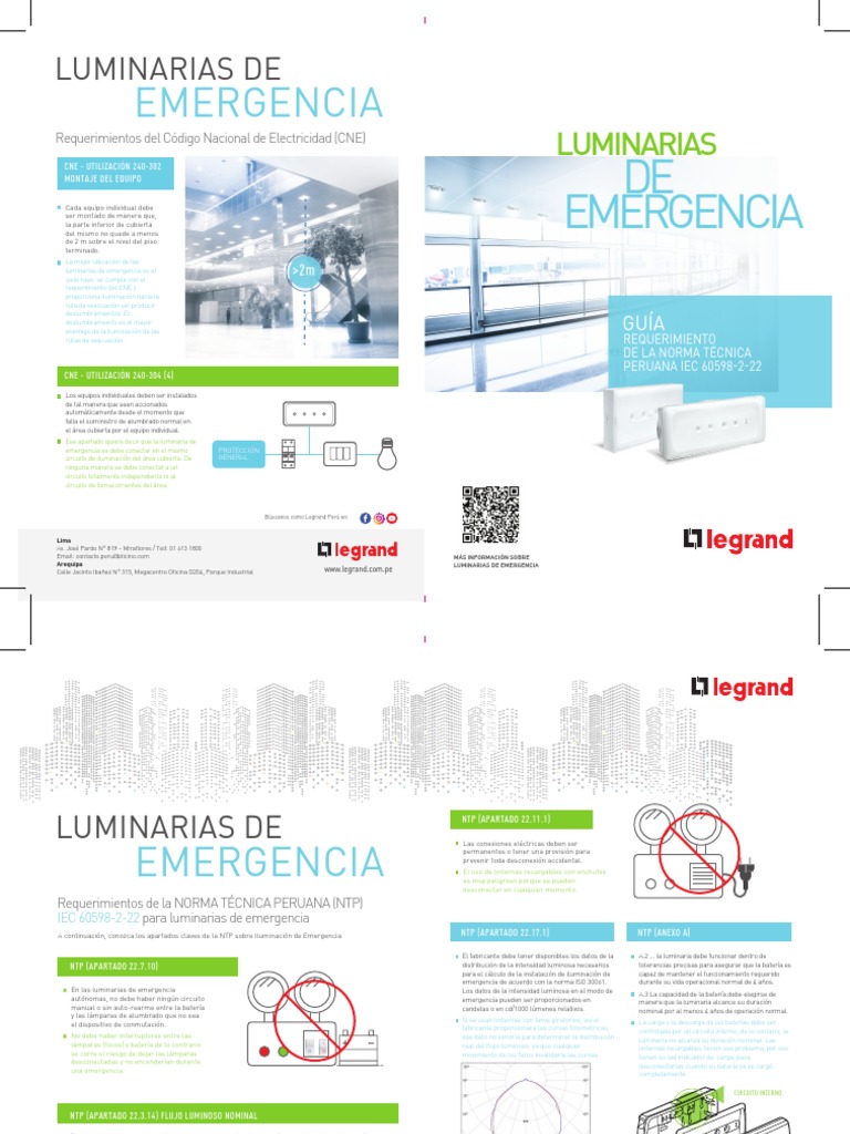 Requisitos y normativa técnica de las luminarias de emergencia en Perú