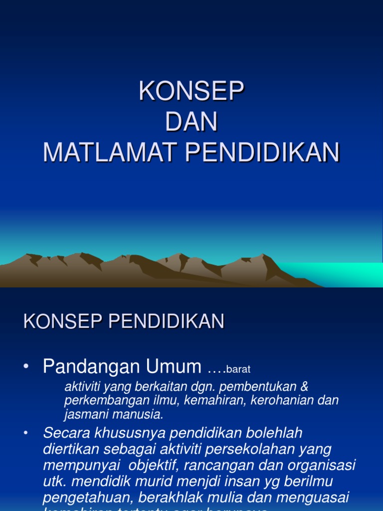 Konsep Pendidikan Dan Matlamat Pendidikan | PDF
