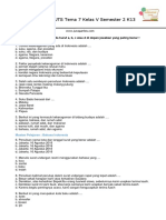 Soal PTS UTS Tema 7 Kelas 5 Semester 2 Kurikulum 2013 PDF