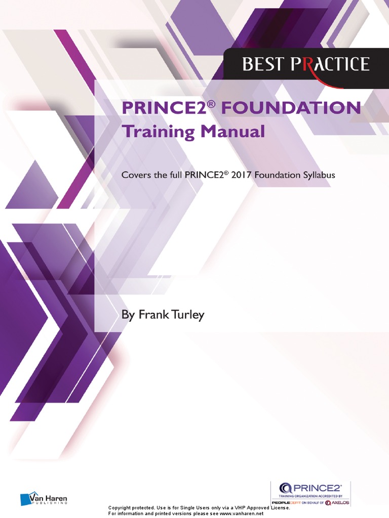 Prince2 Foundation Training Manual Frank PDF | PDF | Risk Management | Risk