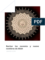 Recitar Los Noventa y Nueve Nombres de Allah