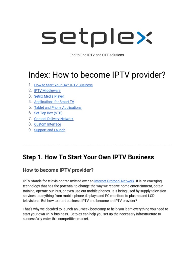 What is IPTV and How it Works – Setplex · IPTV/OTT Platform