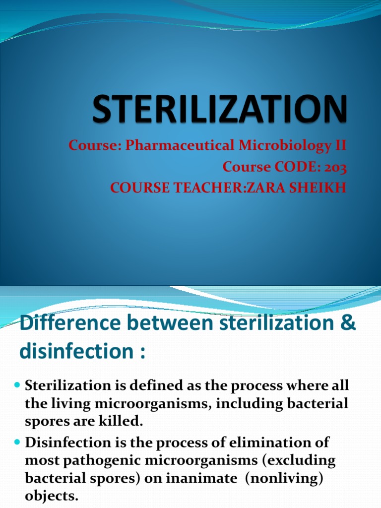 Sterilization Methods in Microbiology | PDF | Sterilization ...