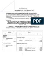 023 Nº LEY DE APROBACIÓN DEL REFORMULADO EXTRAORDINARIO DEL POA Y PRESUPUESTO INSTITUCIONAL DEL GOB. AUTÓNOMO DEPTAL. DE CHUQUISACA GESTIÓN 2012.doc