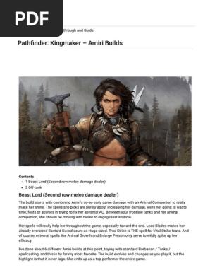 Pathfinder Kingmaker Amiri Builds Neoseeker Leisure