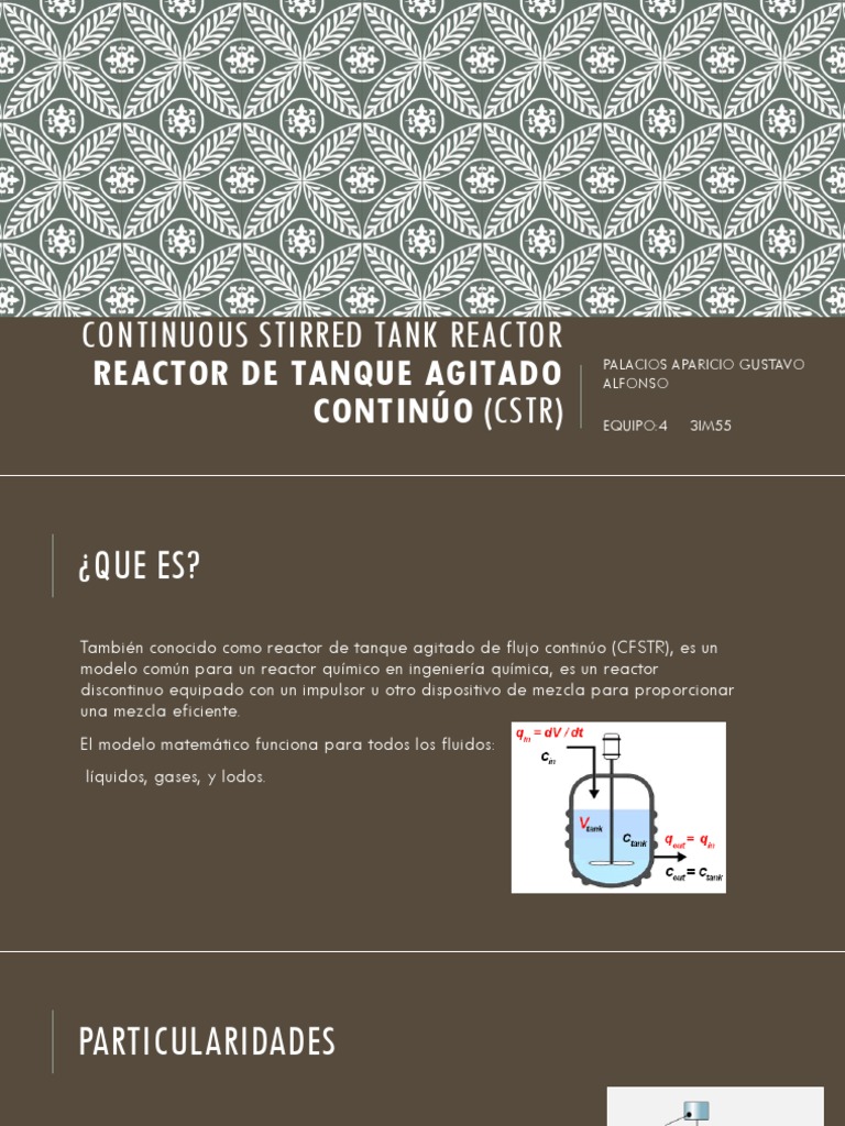 Continuous Stirred Tank Reactor | PDF | Reactor Quimico | Ingeniería ...