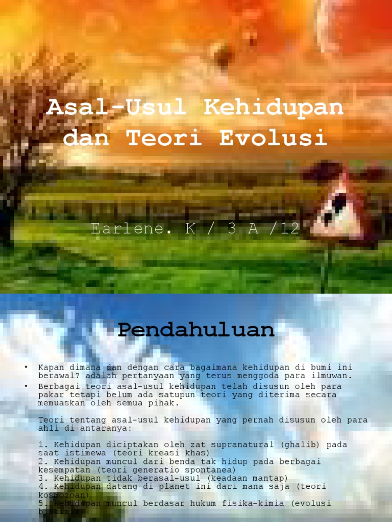 Teori Asal-Usul Kehidupan dan …