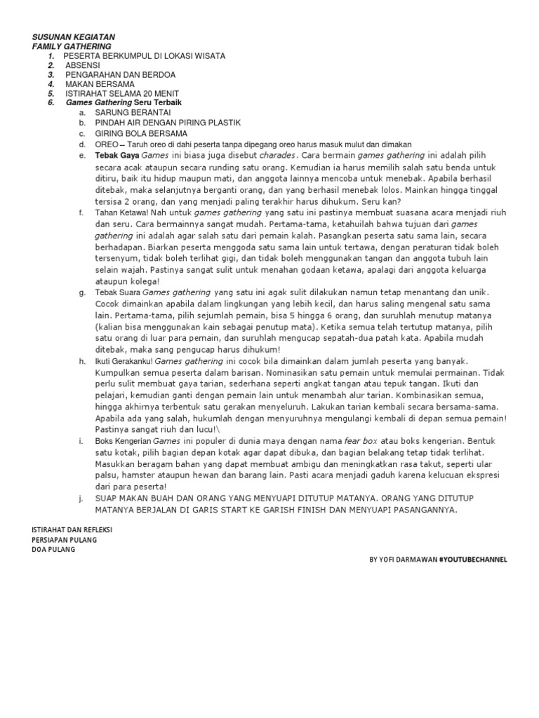 Family gathering fun a schedule for games food and fellowship pdf