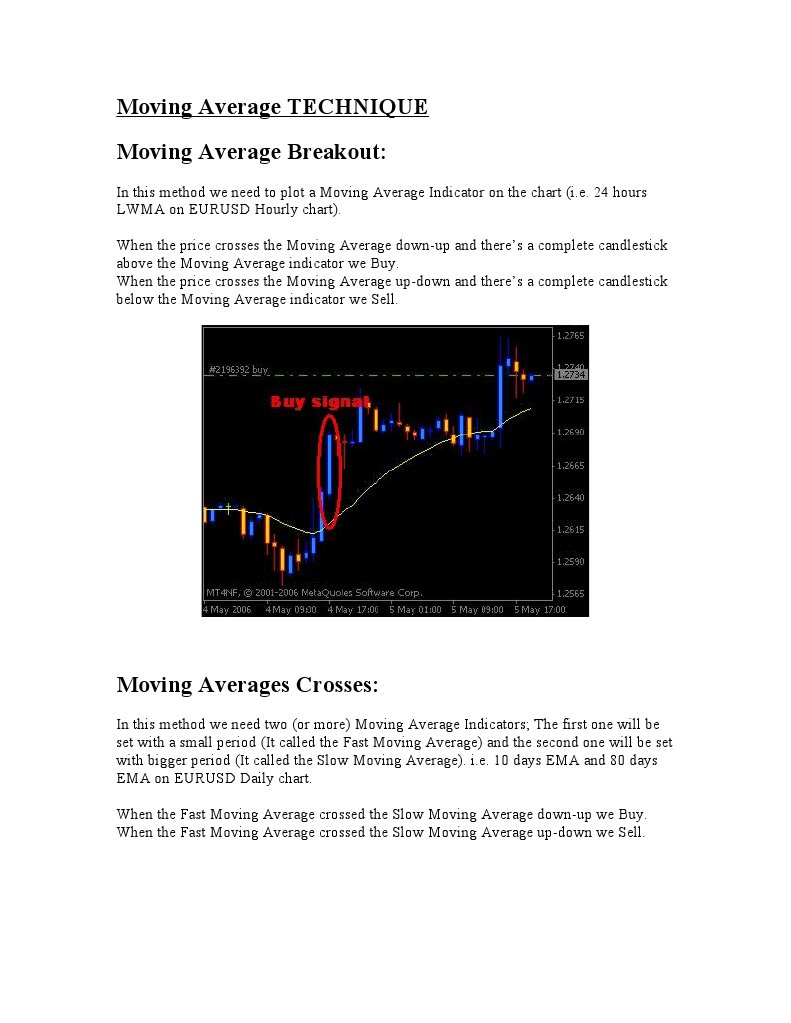 Trading Techniques with Moving Averages | PDF | Moving Average ...