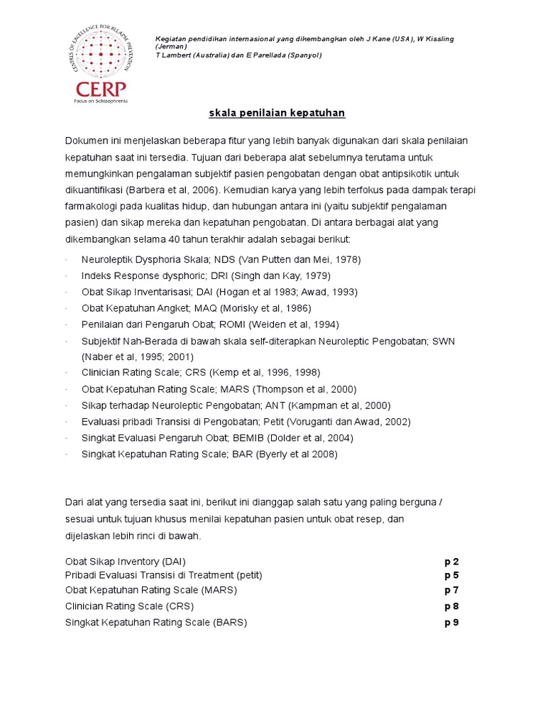Medication Adherence Scale (1) .En - Id | PDF