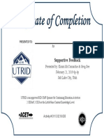 Supportive Feedback Certificate of Completion