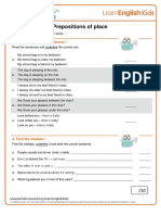 Grammar Practice Prepositions of Place