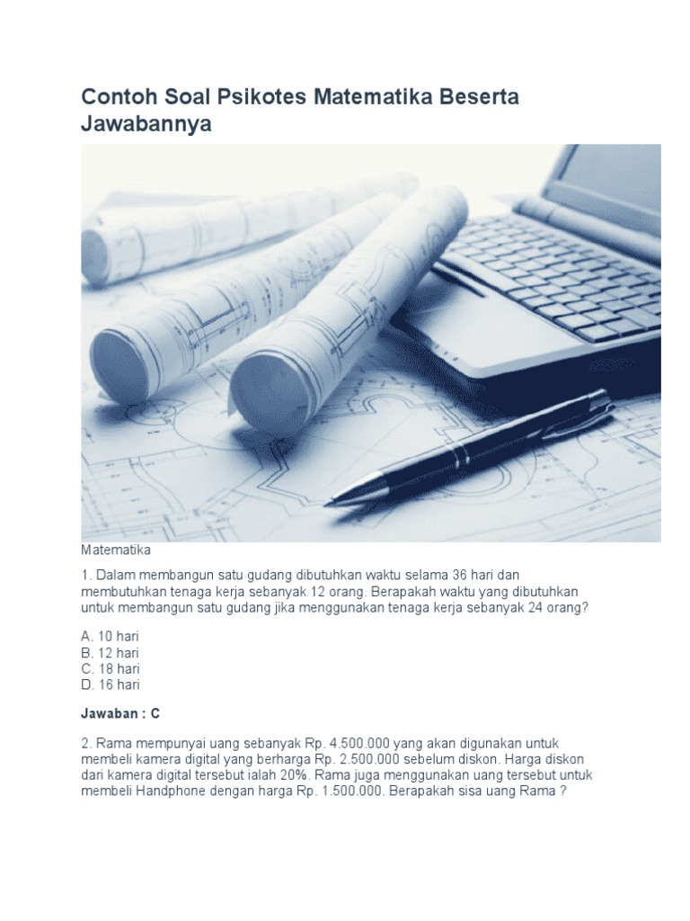 Contoh Soal Psikotes Matematika Beserta Jawabannya1 Docx