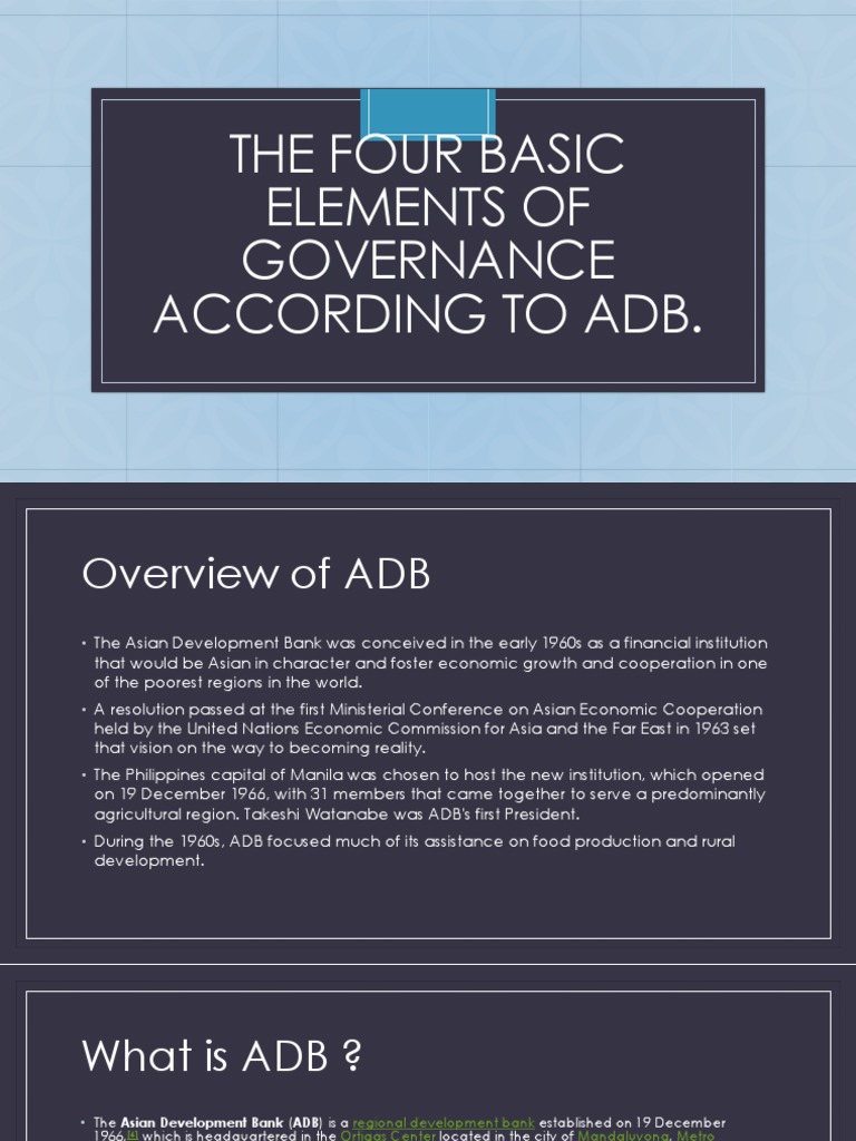 The Four Basic Elements of Governance According To 1 | PDF | Asian ...