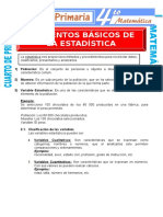 Elementos Básicos de La Estadistica para Cuarto de Primaria