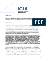 Letter From The International Coalition For Sustainable Aviation To The Members of The ICAO Council On CORSIA Offset Program Eligibility For The First Round of Emissions Unit Program Applications