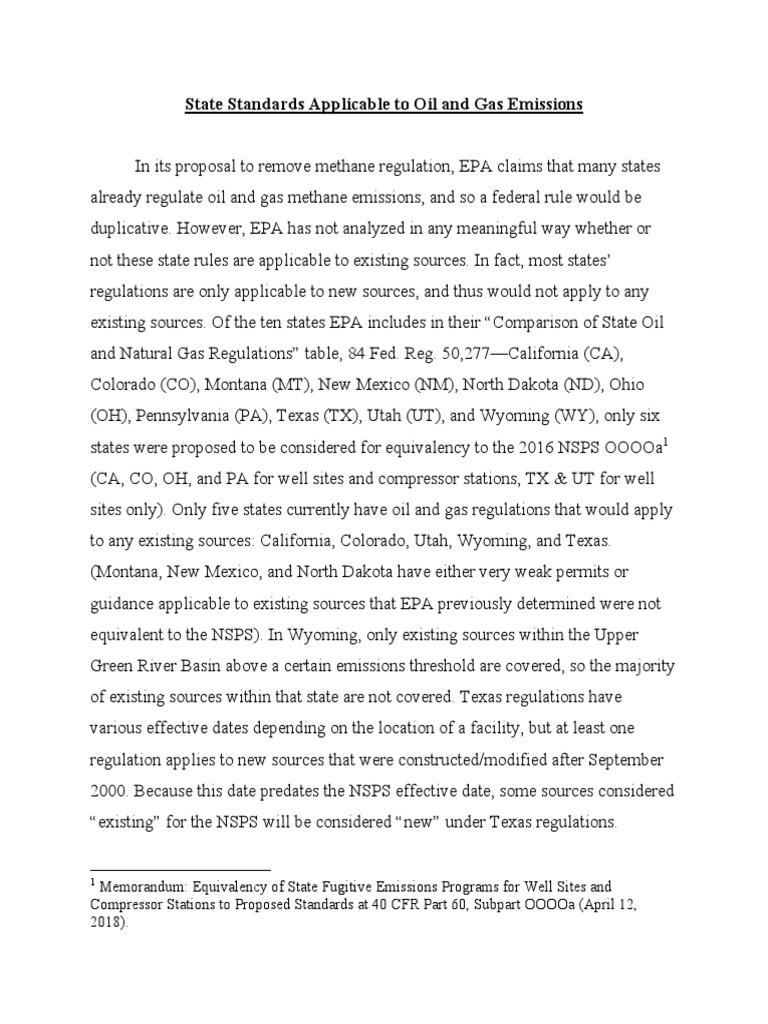 Summary of State Methane Regulations PDF Clean Air Act (United