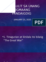 Pagsusulit Sa Unang Digmaang Pandaigdig