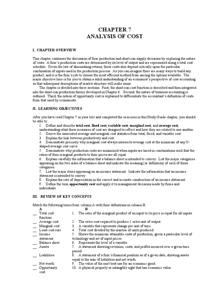Chap 07 | PDF | Average Cost | Marginal Cost