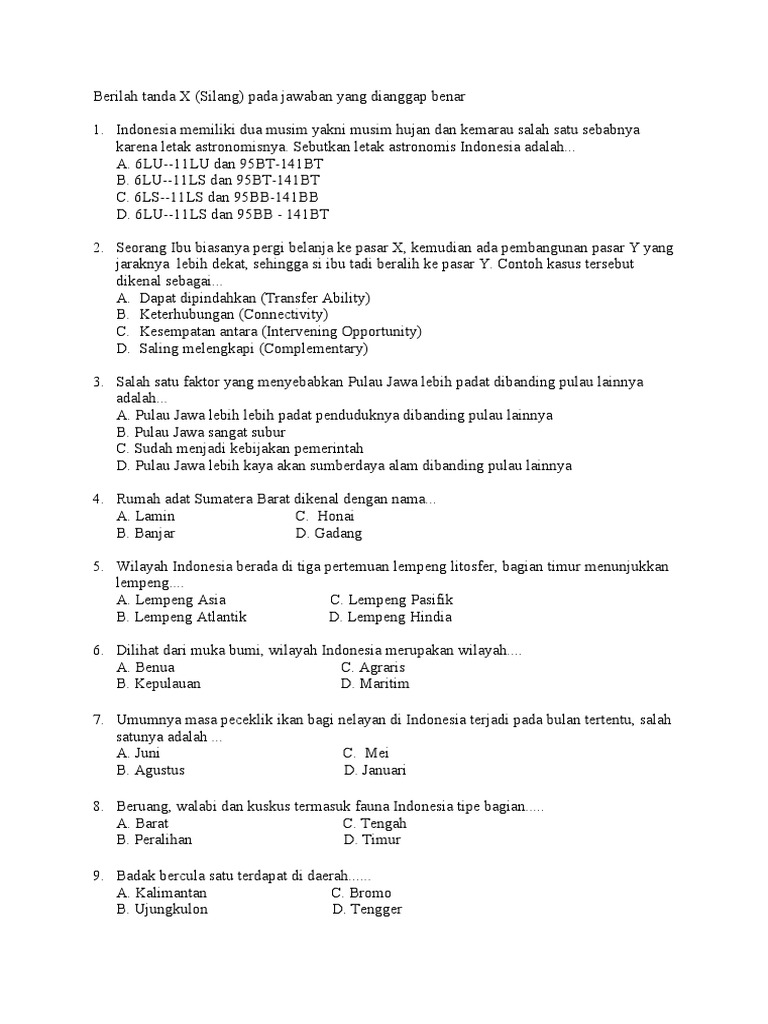 Soal Pts Ips Semester 1