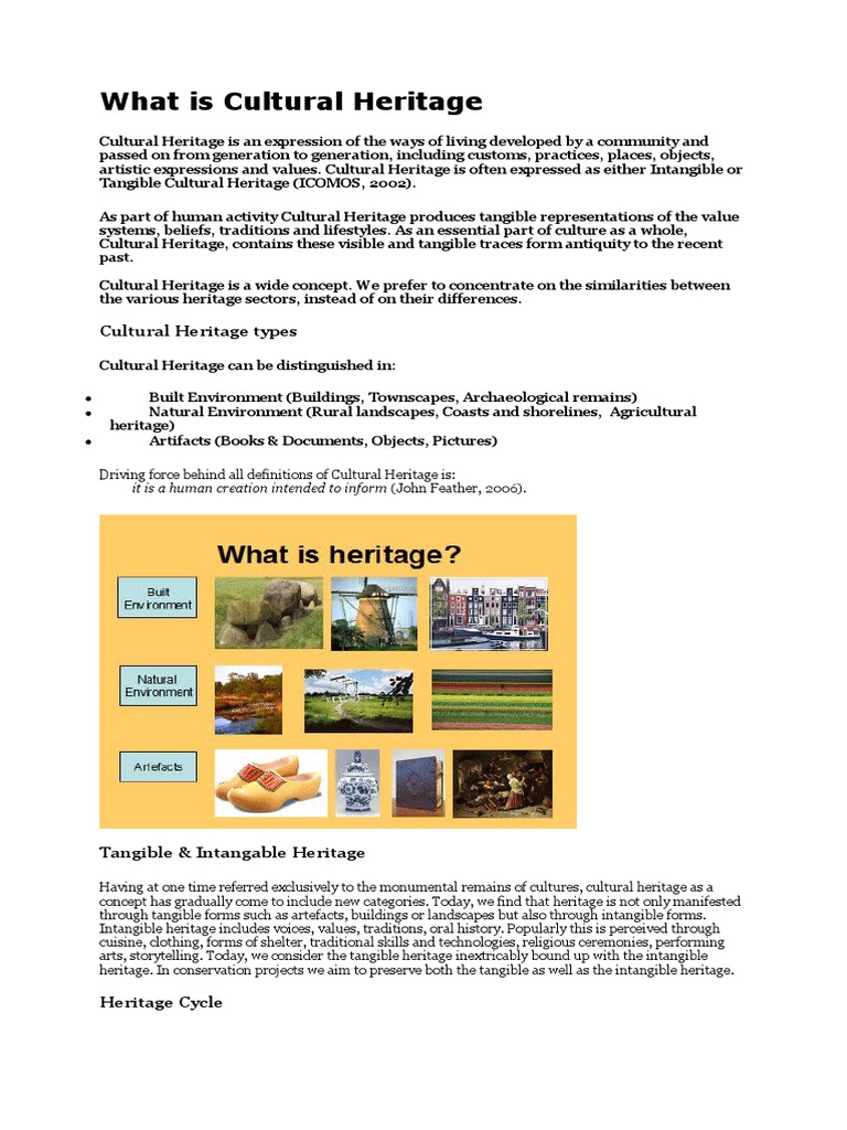 What Is Cultural Heritage PDF Cultural Heritage Museology