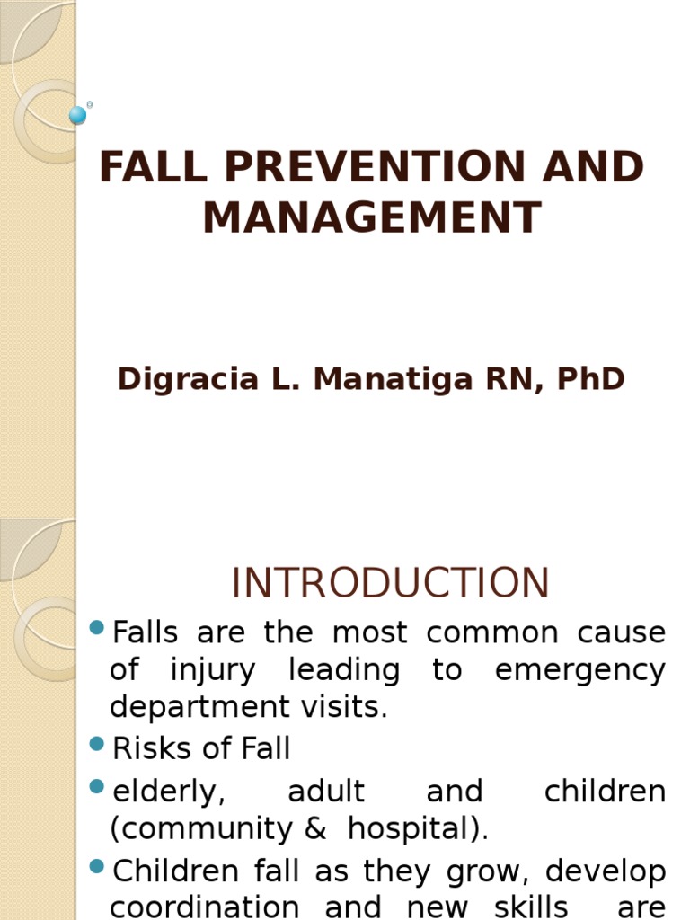 Fall Prevention Lecture | PDF | Caregiver | Risk