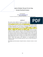 An Analysis of Students' Recount Text by Using Systemic Functional Grammar