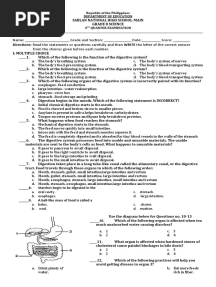 Grade 8 Science FOURTH Quarter Exam