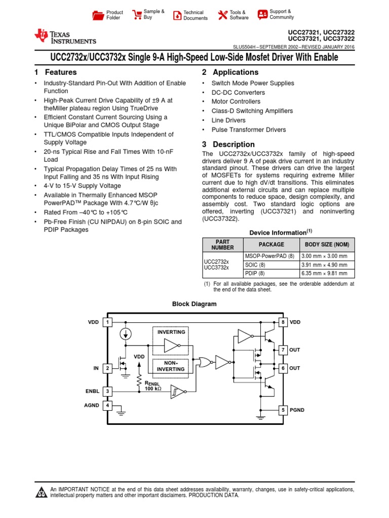 Ucc 27321 PDF Electrostatic Discharge Mosfet