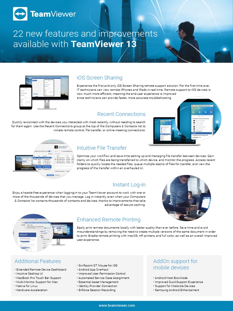 iOS Screen Sharing and TeamViewer 13 Features | PDF | Ios | Android ...