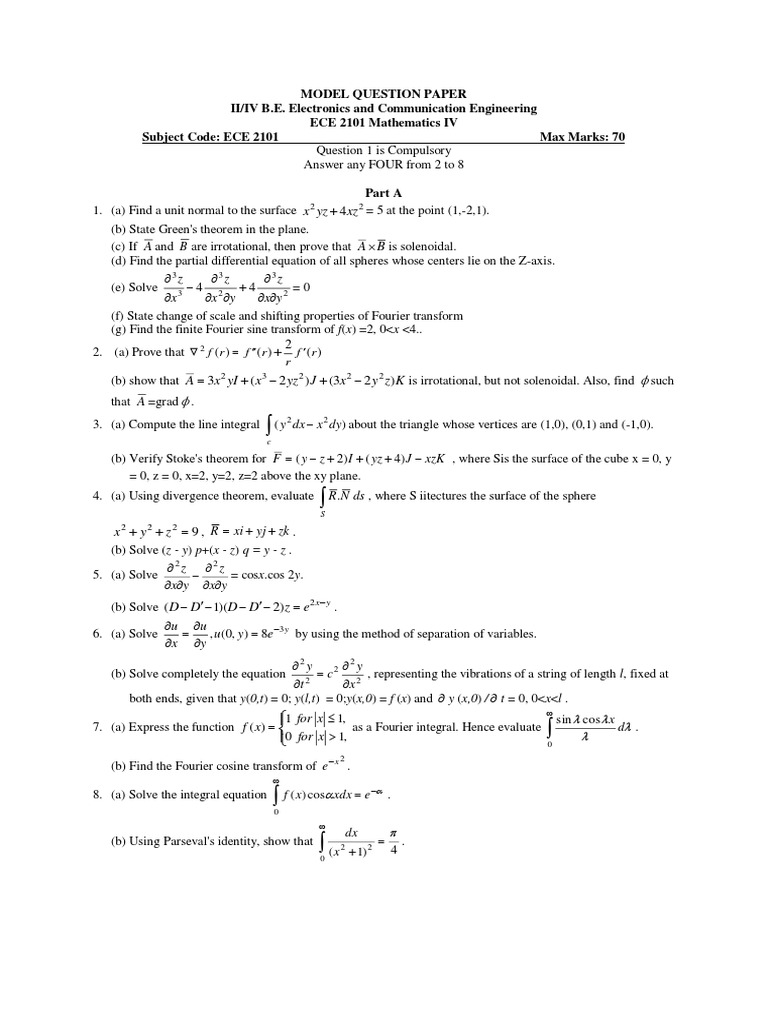 B.E. ECE Model Question Papers | PDF | Frequency Modulation | Amplifier