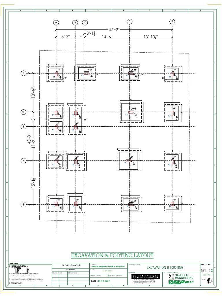 Excavation and Footing Layout Plan | PDF | Economic Sectors | Civil ...