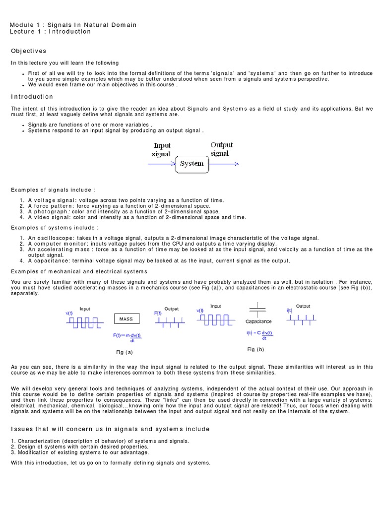 Lec 1 PDF | PDF | Signal (Electrical Engineering) | Function (Mathematics)