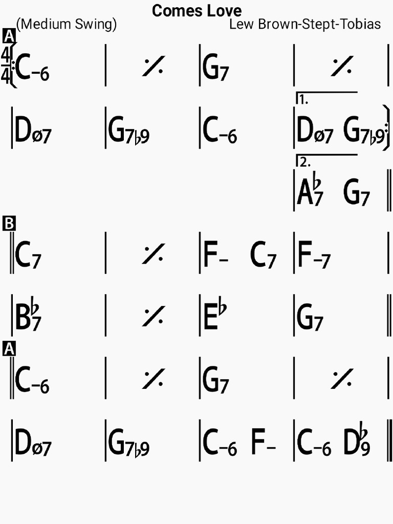 Comes Love Chords PDF