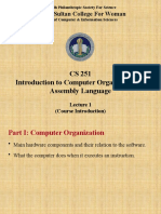 CS 251 Introduction To Computer Organization & Assembly Language