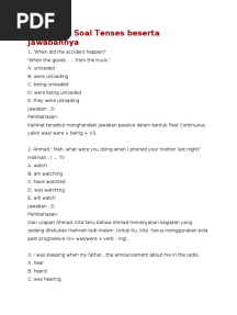 50 Contoh Soal Tenses Beserta Jawabannya