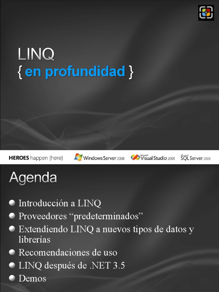 LINQ A Fondo | PDF | Consulta integrada de idiomas | Software de Microsoft