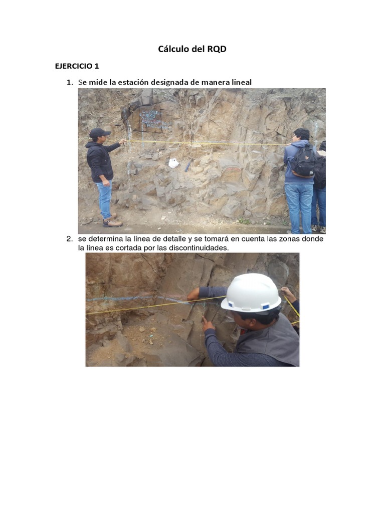 Cálculo del RQD en Rocas | PDF | Ingeniería geotécnica