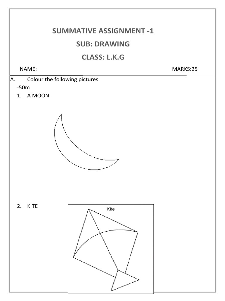 L.K.G Drawing Assignment Guide | PDF
