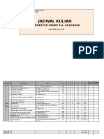 Jadwal Kuliah Semester Genap 2019-2020