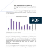 Algunos Resultados Macroeconómicos Del Perú en Los Últimos Años