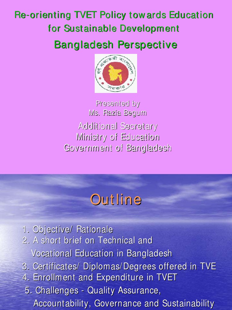 Bangladesh Country Presentation | PDF | Vocational Education | Diploma