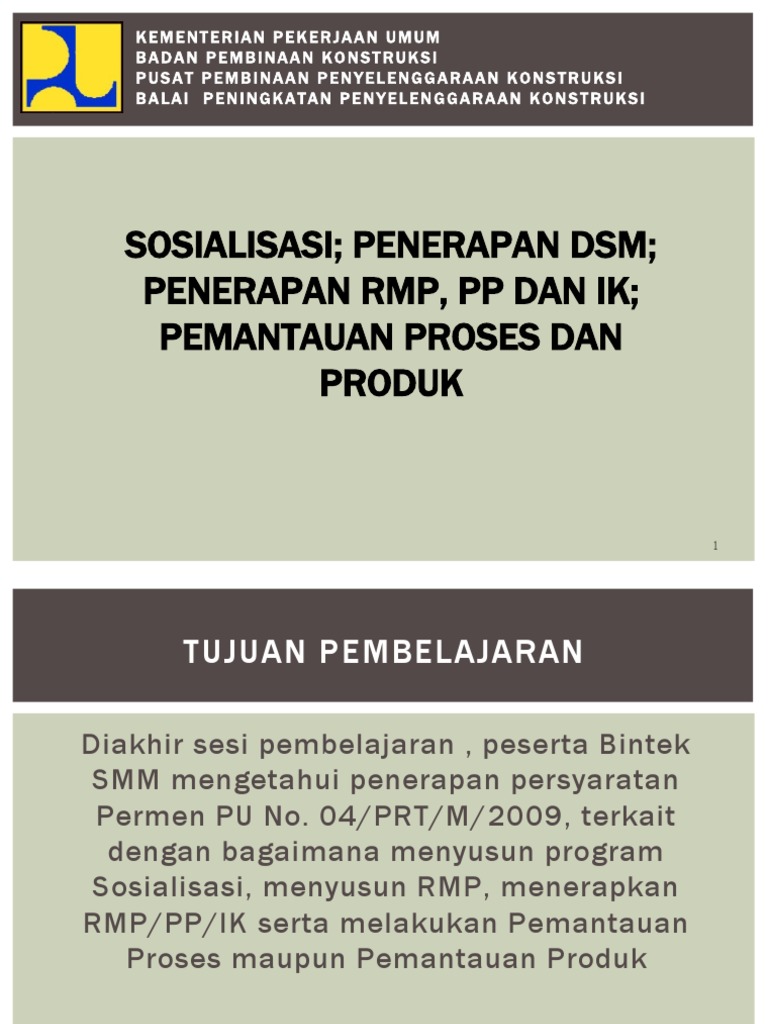Penerapan SMM dalam Konstruksi PU | PDF