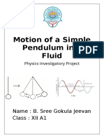 Motion of A Simple Pendulum in A Fluid