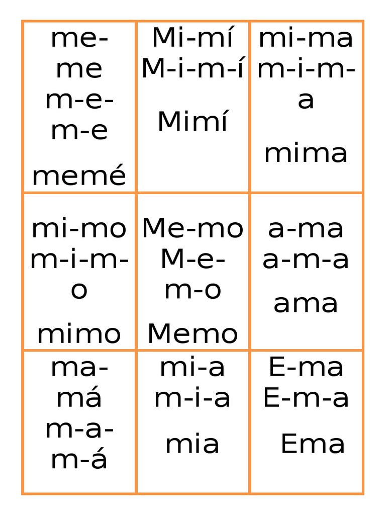 Tarjetas Pa Pe Pi Po Pu
